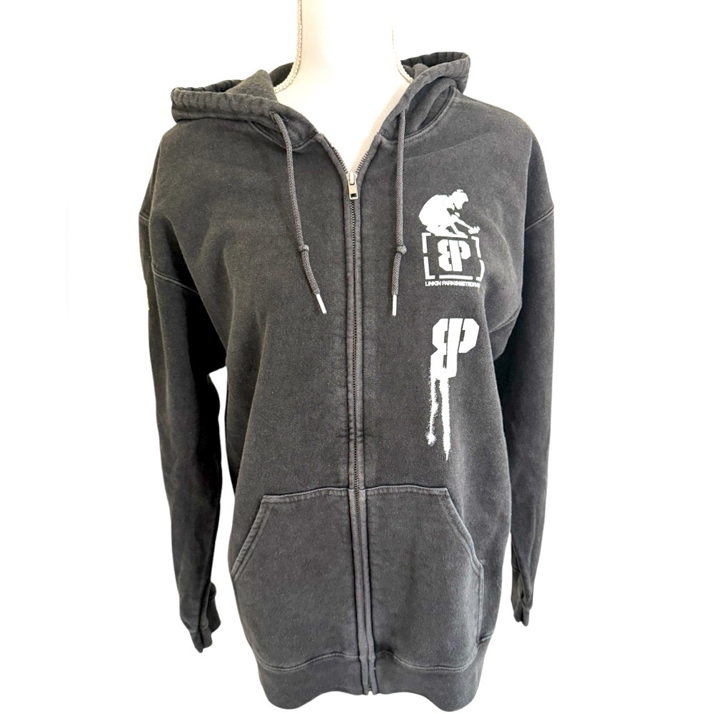 Unisex Black Zip-Up Hoodie Linkin Park Graphic